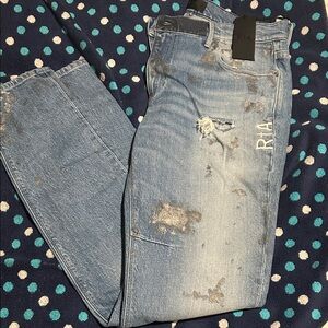 RtA Light Blue Distressed Skinny Jeans